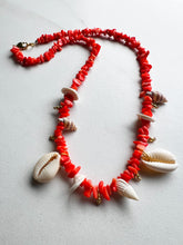 Load image into Gallery viewer, Bamboo coral and shell necklace