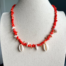 Load image into Gallery viewer, Bamboo coral and shell necklace