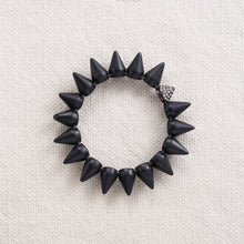 Load image into Gallery viewer, Small Howlite Spikes with Rhinestone Spike bracelet