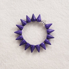Load image into Gallery viewer, Small Howlite Spikes with Rhinestone Spike bracelet