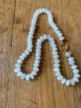 Load image into Gallery viewer,  Discover the ethereal allure of our 18-Inch Hand-Knotted Faceted Moonstone Necklace with Gold-Filled Clasp. Immerse yourself in the enchanting world of celestial beauty and adornment. Shop now for an exquisite piece that transcends time and captivates hearts