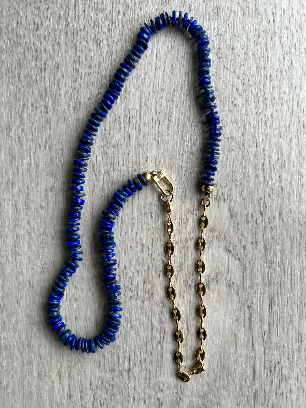 Lapis and gold necklace