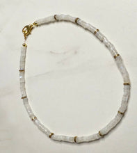 Load image into Gallery viewer, Moonstone beads with brushed gold accents
