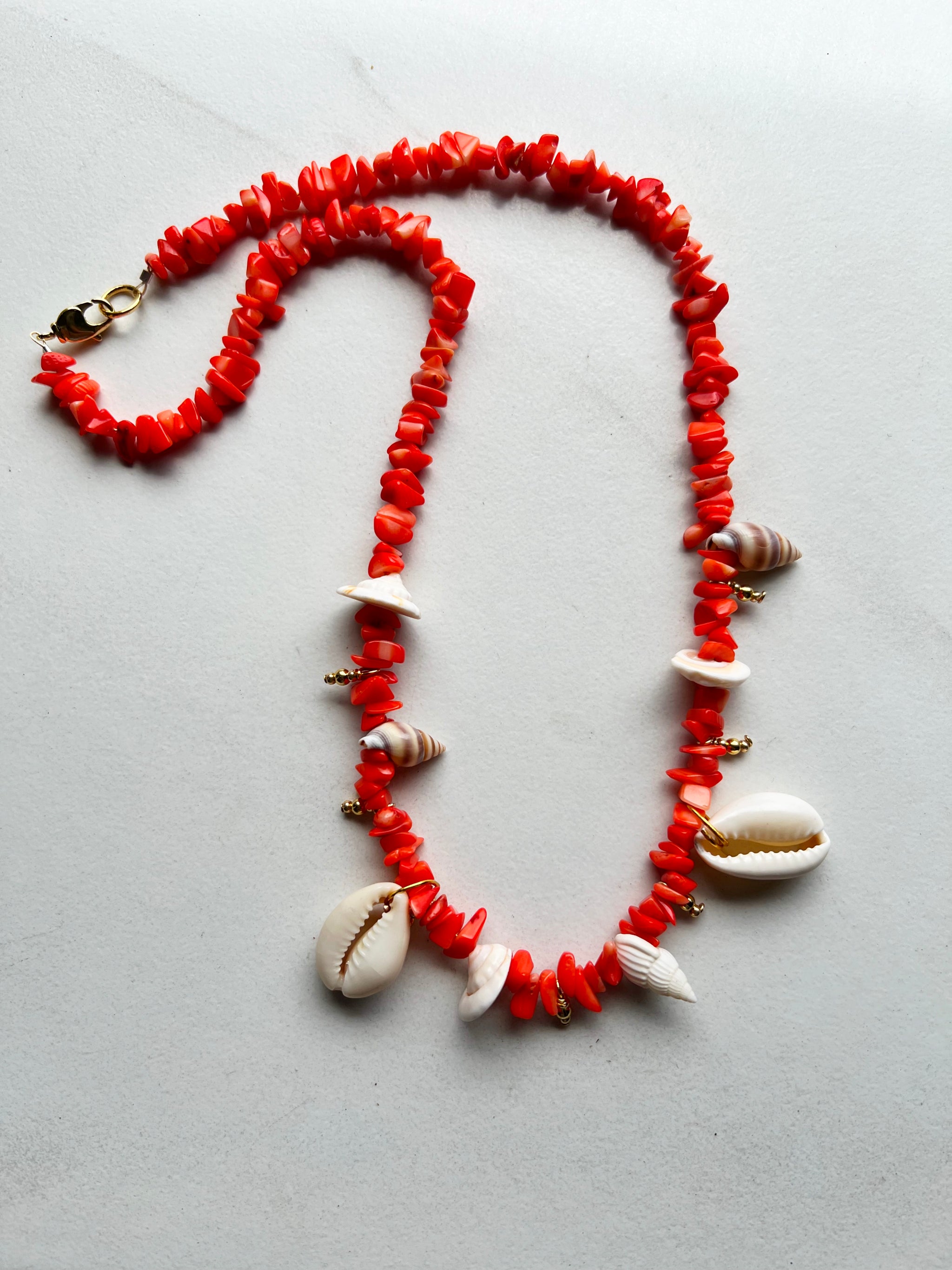 アクセサリー chell Bamboo coral and shell necklace – Amanda Cooley Designs