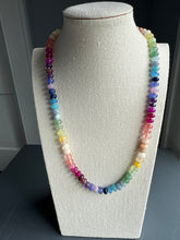 Load image into Gallery viewer, Rainbow gemstone hand-knotted necklace
