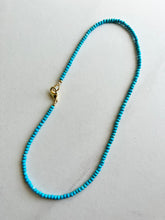 Load image into Gallery viewer, Small faceted turquoise gemstone stacker necklace perfect for layering
