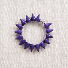Load image into Gallery viewer, Small Howlite Spikes with Rhinestone Spike bracelet
