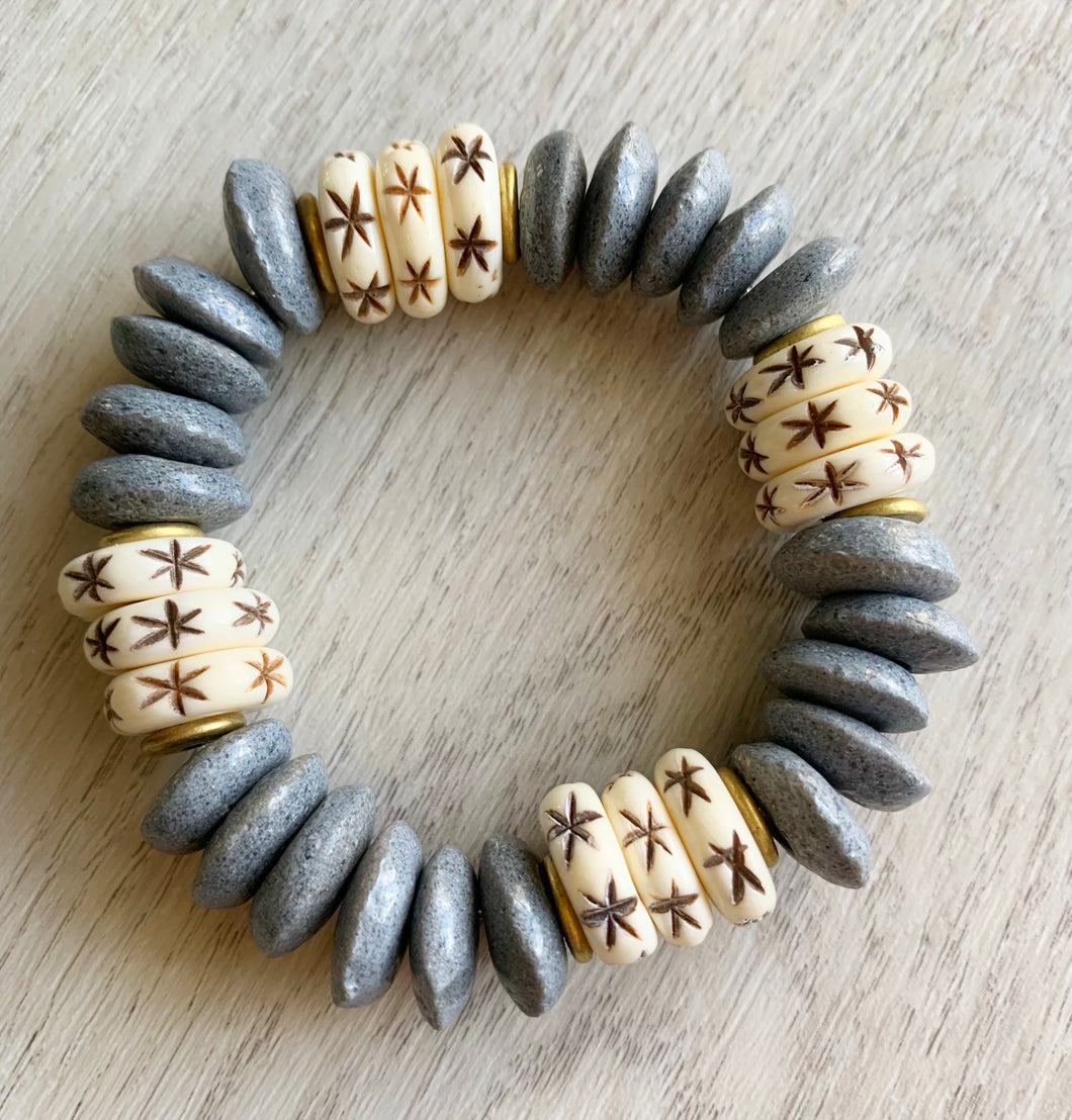 Ashanti Bracelet with Star Bone Beads