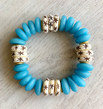 Load image into Gallery viewer, Ashanti Bracelet with Star Bone Beads
