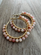 Load image into Gallery viewer, Pink Peruvian opal hoops
