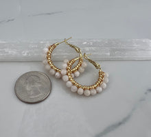 Load image into Gallery viewer, Small gemstone wrapped hoops
