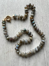 Load image into Gallery viewer, Labradorite Hand Knotted Necklace
